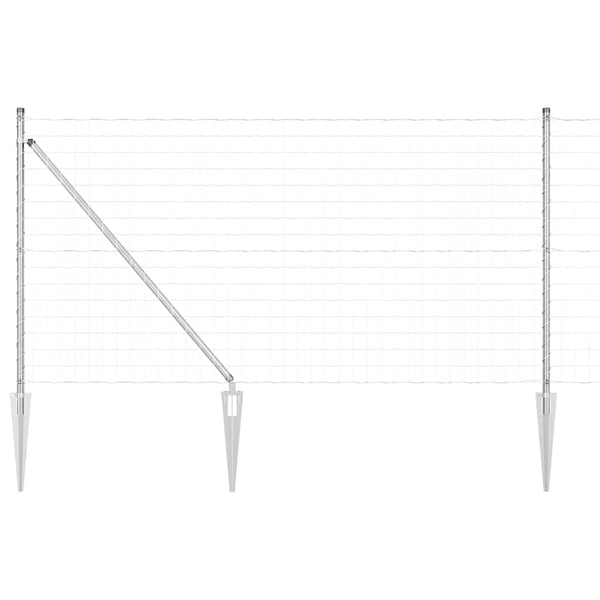 vidaXL Fence with Posts Silver 1 x 25 m Steel