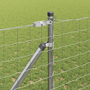 vidaXL Fence with Posts Silver 1.2 x 25 m Steel