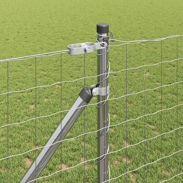 vidaXL Fence with Posts Silver 1.2 x 25 m Steel