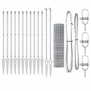 vidaXL Fence with Posts Silver 1.2 x 25 m Steel