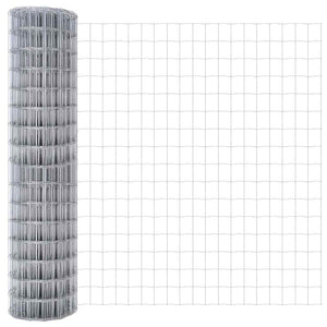 vidaXL Fence with Posts Silver 1.2 x 25 m Steel
