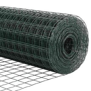 vidaXL Fence with Posts Green 1.6 x 10 m Steel