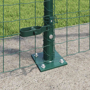 vidaXL Fence with Posts Green 1.6 x 10 m Steel