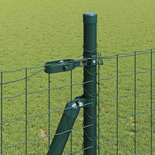 vidaXL Fence with Posts Green 1.6 x 10 m Steel