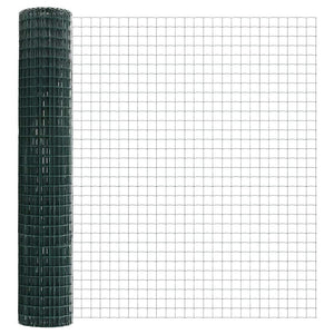 vidaXL Fence with Posts Green 1.6 x 10 m Steel
