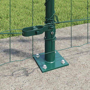 vidaXL Fence with Posts Green 1.2 x 10 m Steel and PVC