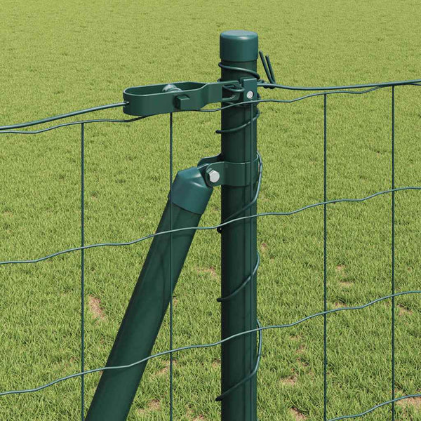 vidaXL Fence with Posts Green 1.2 x 10 m Steel and PVC