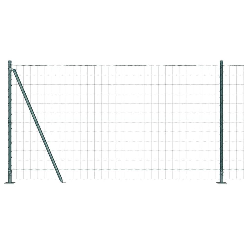 vidaXL Fence with Posts Green 1.2 x 10 m Steel and PVC