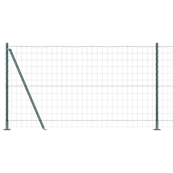 vidaXL Fence with Posts Green 1.2 x 10 m Steel and PVC