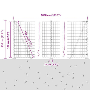 vidaXL Fence with Posts Green 1.2 x 10 m Steel and PVC