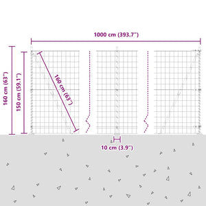 vidaXL Fence with Posts Green 1.5 x 10 m Steel and PVC