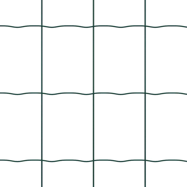 vidaXL Fence with Posts Green 1.2 x 25 m Steel and PVC