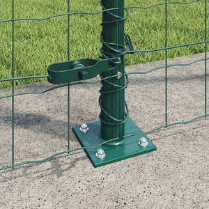 vidaXL Fence with Posts Green 1.2 x 25 m Steel and PVC