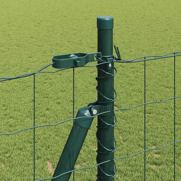vidaXL Fence with Posts Green 1.2 x 25 m Steel and PVC