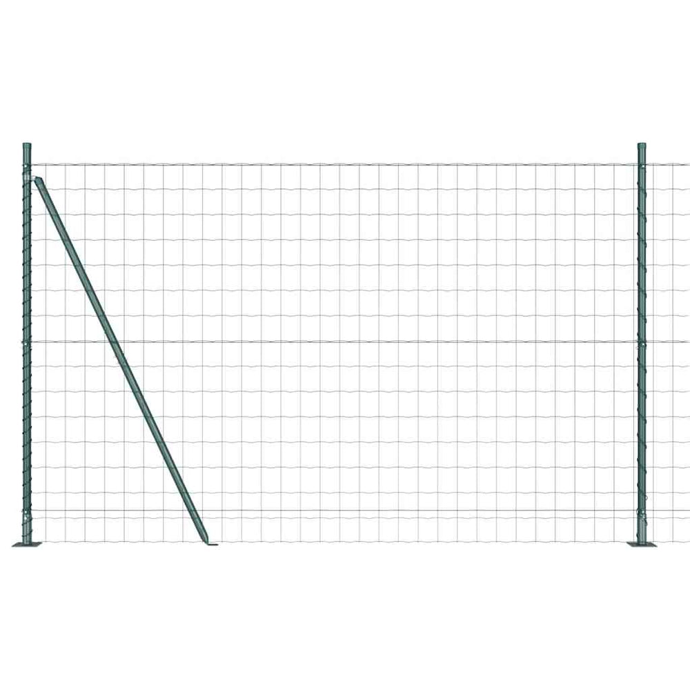 vidaXL Fence with Posts Green 1.2 x 25 m Steel and PVC