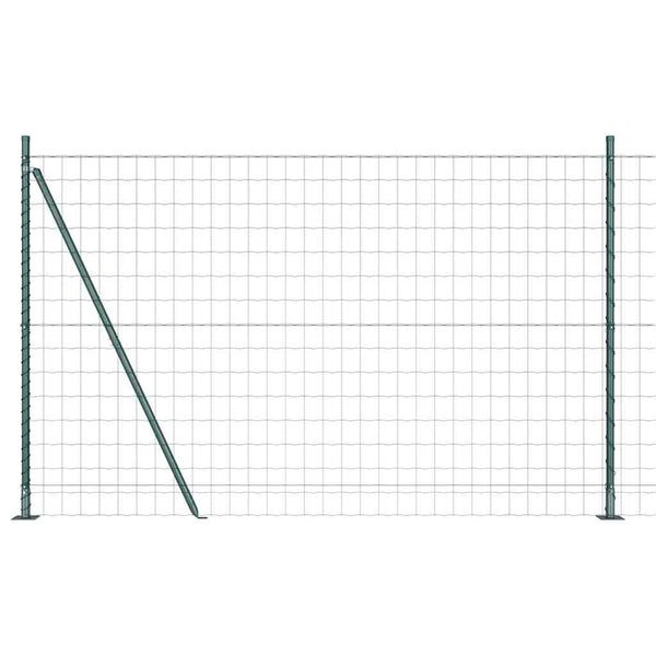 vidaXL Fence with Posts Green 1.2 x 25 m Steel and PVC