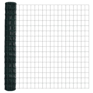 vidaXL Fence with Posts Green 1.2 x 25 m Steel and PVC