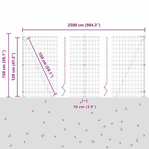 vidaXL Fence with Posts Green 1.2 x 25 m Steel and PVC