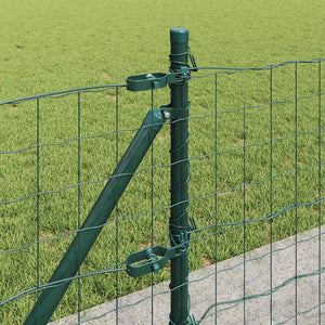 vidaXL Fence with Posts Green 0.4 x 10 m Steel and PVC