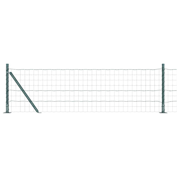vidaXL Fence with Posts Green 0.4 x 10 m Steel and PVC