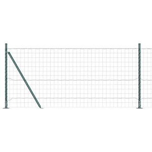vidaXL Fence with Posts Green 1 x 10 m Steel