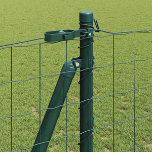 vidaXL Fence with Posts Green 1.2 x 10 m Steel