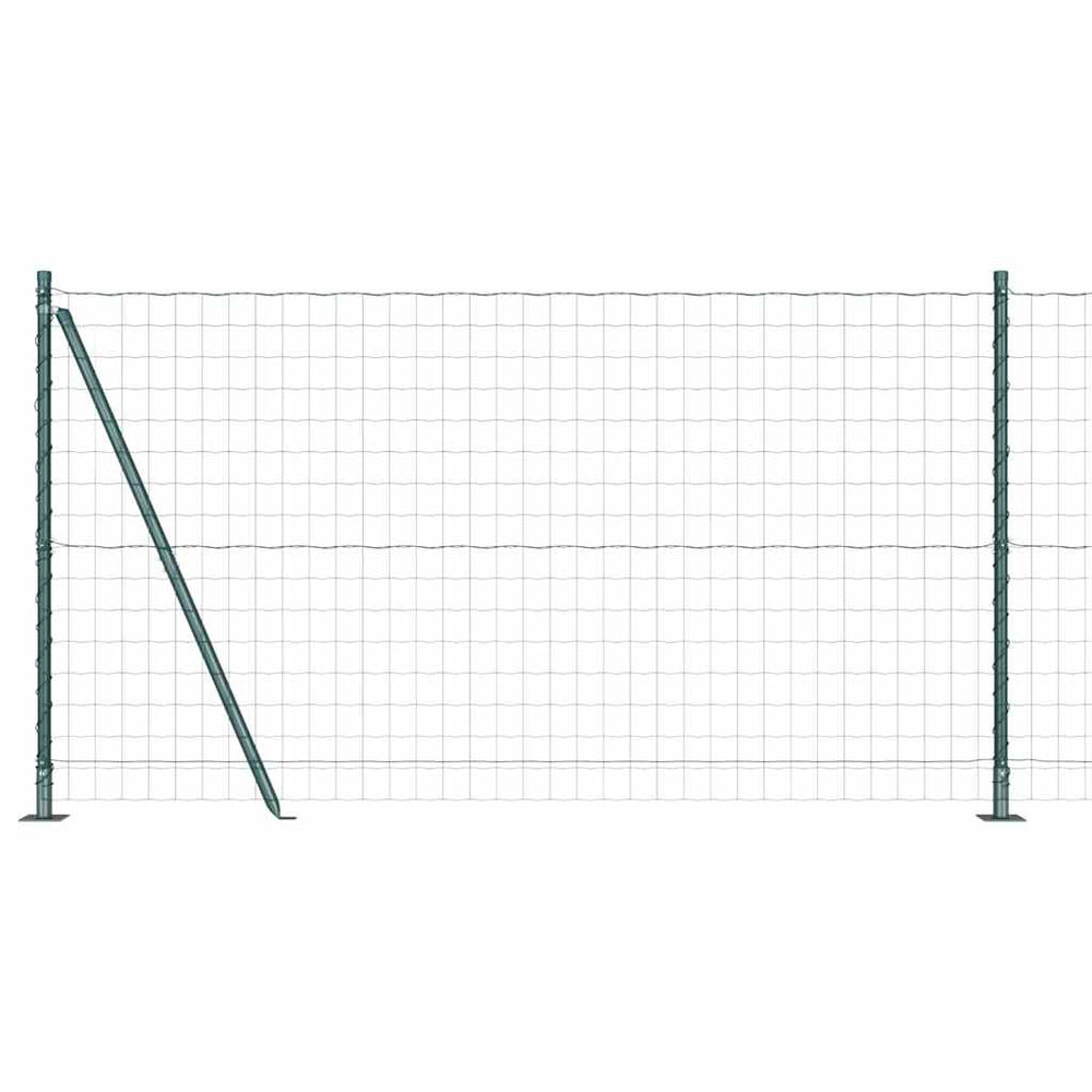 vidaXL Fence with Posts Green 1.2 x 10 m Steel
