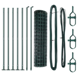vidaXL Fence with Posts Green 1.2 x 10 m Steel