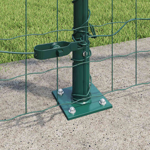 vidaXL Fence with Posts Green 1.4 x 10 m Steel and PVC