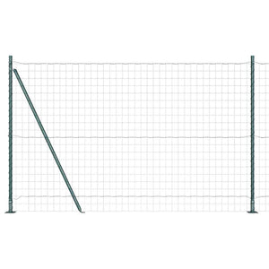 vidaXL Fence with Posts Green 1.4 x 10 m Steel and PVC