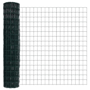 vidaXL Fence with Posts Green 1.4 x 10 m Steel and PVC
