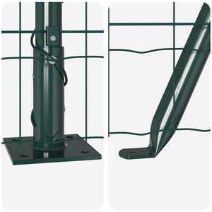 vidaXL Fence with Posts Green 0.8 x 25 m Steel