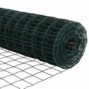 vidaXL Fence with Posts Green 0.8 x 25 m Steel