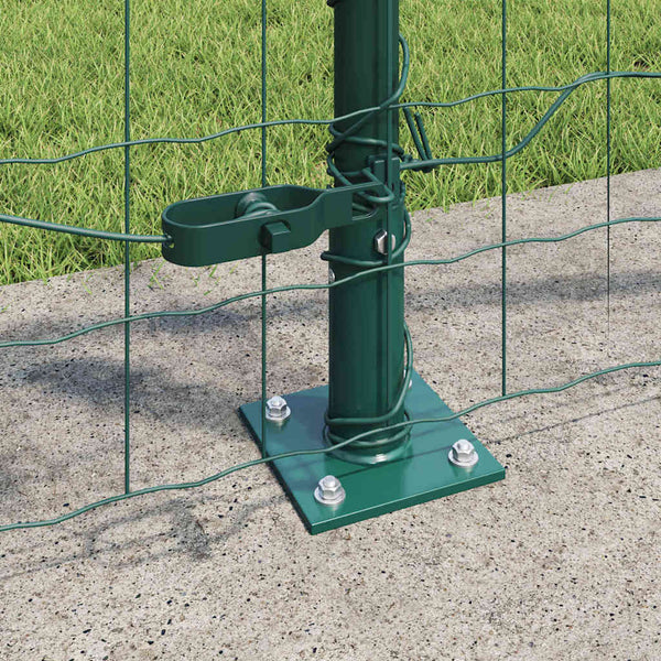 vidaXL Fence with Posts Green 0.8 x 25 m Steel