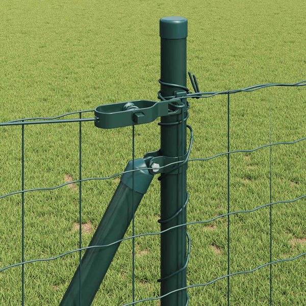 vidaXL Fence with Posts Green 0.8 x 25 m Steel