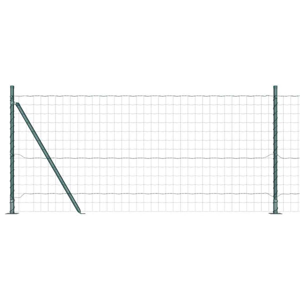 vidaXL Fence with Posts Green 0.8 x 25 m Steel
