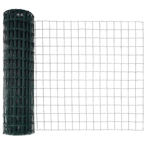vidaXL Fence with Posts Green 0.8 x 25 m Steel