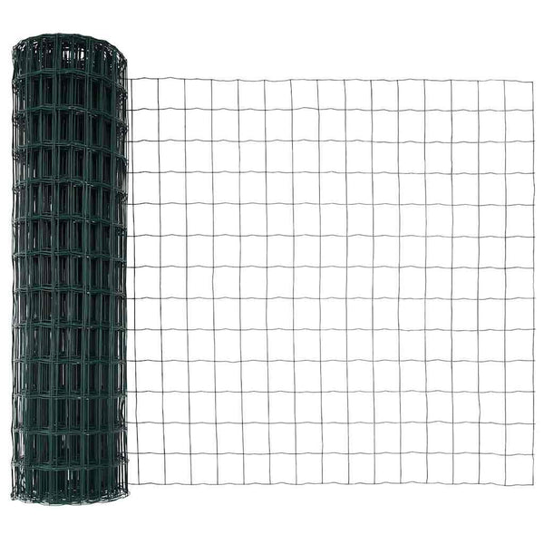 vidaXL Fence with Posts Green 0.8 x 25 m Steel