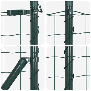 vidaXL Fence with Posts Green 1 x 25 m Steel