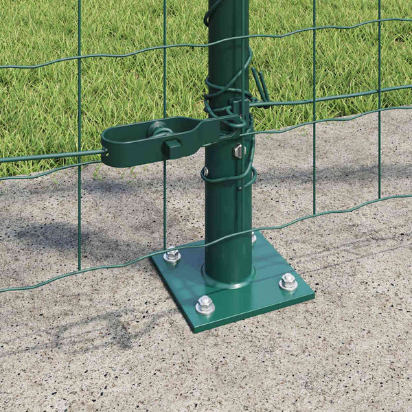 vidaXL Fence with Posts Green 1.2 x 25 m Steel