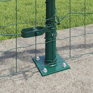 vidaXL Fence with Posts Green 0.6 x 50 m Steel and PVC