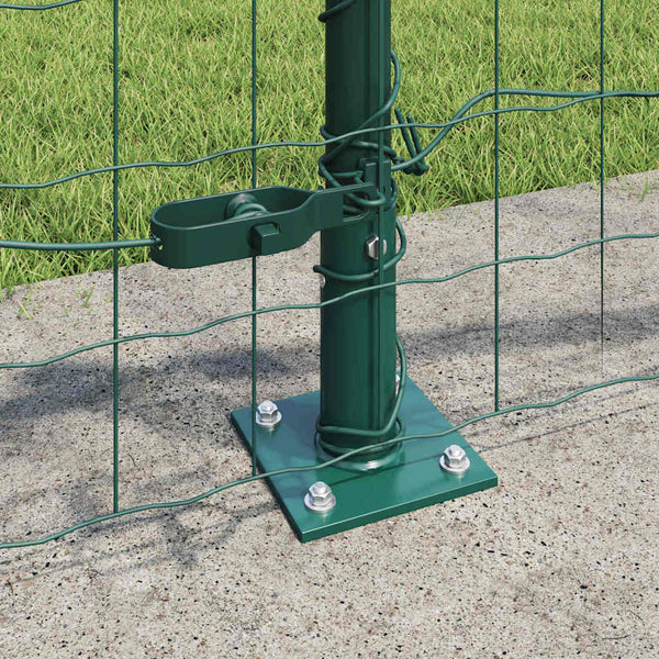vidaXL Fence with Posts Green 0.6 x 50 m Steel and PVC