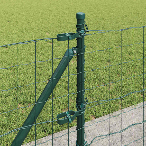 vidaXL Fence with Posts Green 0.6 x 50 m Steel and PVC