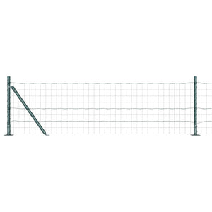 vidaXL Fence with Posts Green 0.6 x 50 m Steel and PVC