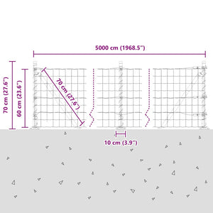 vidaXL Fence with Posts Green 0.6 x 50 m Steel and PVC