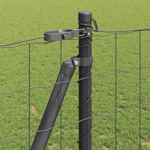 vidaXL Fence with Posts Grey 1.2 x 10 m Steel and PVC
