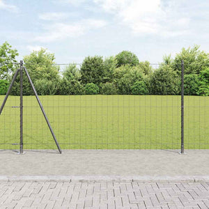 vidaXL Fence with Posts Grey 1.2 x 10 m Steel and PVC