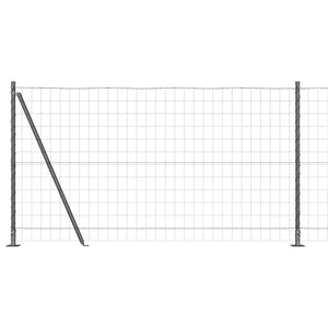 vidaXL Fence with Posts Grey 1.2 x 10 m Steel and PVC