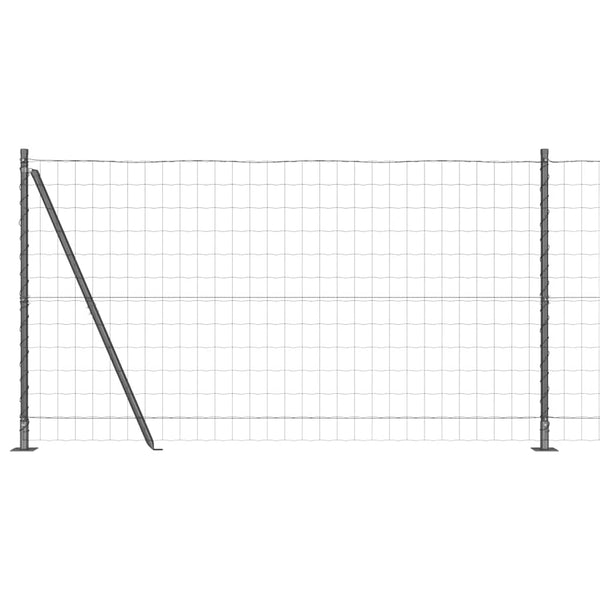 vidaXL Fence with Posts Grey 1.2 x 10 m Steel and PVC
