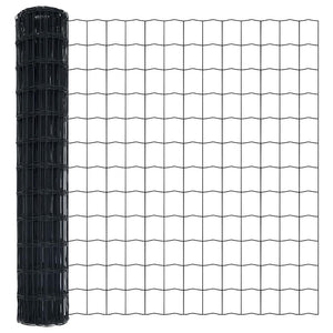 vidaXL Fence with Posts Grey 1.2 x 10 m Steel and PVC